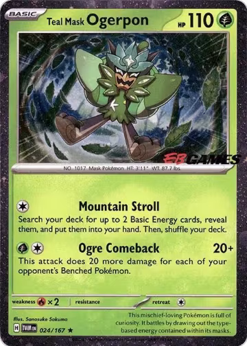 Teal Mask Ogerpon (Cosmos Holo) (EB Games Exclusive) (024/167), Miscellaneous Cards & Products — Pokémon card price
