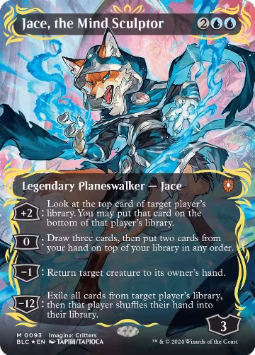Jace, the Mind Sculptor (Borderless) (Raised Foil) (93), Commander: Bloomburrow — Magic card price