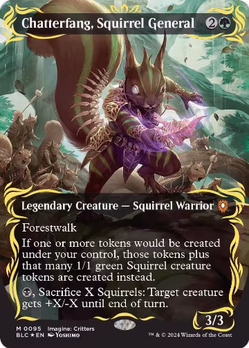 Chatterfang, Squirrel General (Borderless) (Raised Foil) (95), Commander: Bloomburrow — Magic card price