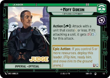Moff Gideon - Formidable Commander (1/2), Judge Promos — Star Wars card price