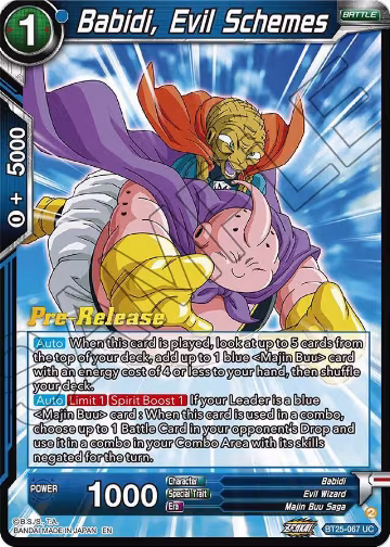 Babidi, Evil Schemes (BT25-067), Legend of the Dragon Balls Pre-Release Cards — DB Super card price