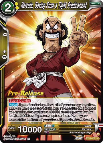 Hercule, Saving From a Tight Predicament (BT25-109), Legend of the Dragon Balls Pre-Release Cards — DB Super card price