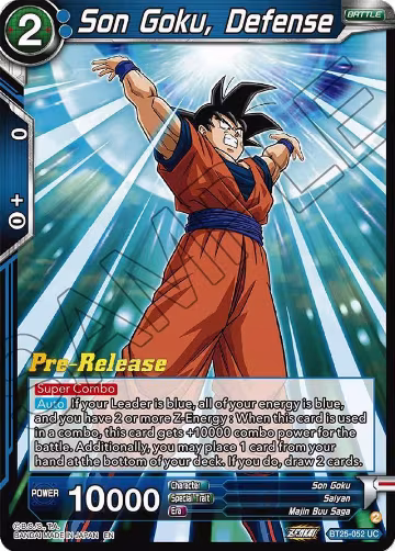 Son Goku, Defense (BT25-052), Legend of the Dragon Balls Pre-Release Cards — DB Super card price