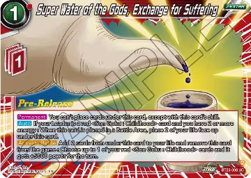 Super Water of the Gods, Exchange for Suffering (BT25-008), Legend of the Dragon Balls Pre-Release Cards — DB Super card price