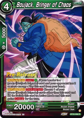 Boujack, Bringer of Chaos (BT25-086), Legend of the Dragon Balls Pre-Release Cards — DB Super card price