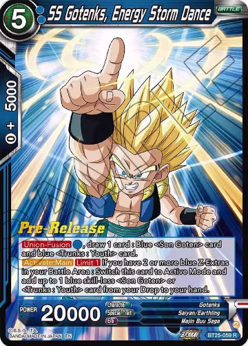 SS Gotenks, Energy Storm Dance (BT25-059), Legend of the Dragon Balls Pre-Release Cards — DB Super card price