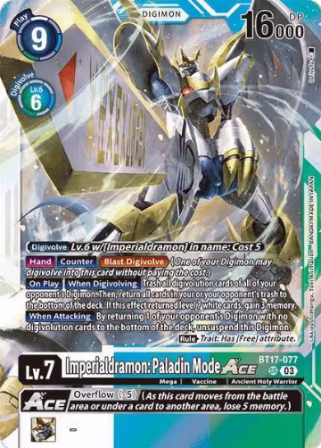 Imperialdramon: Paladin Mode ACE (BT17-077 SR), Secret Crisis — Digimon card price