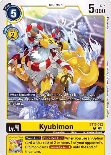 Kyubimon (BT17-032 C), Secret Crisis — Digimon card price