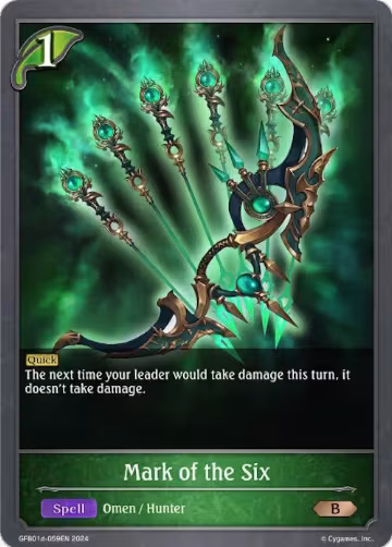 Mark of the Six (GFB01d-059EN) (GFB01d-059EN), Guide to Glory — Shadowverse card price