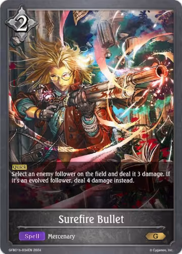 Surefire Bullet (GFB01b-034EN), Guide to Glory — Shadowverse card price