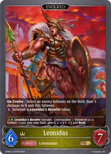 Leonidas (Evolved) (GFB01a-027EN), Guide to Glory — Shadowverse card price
