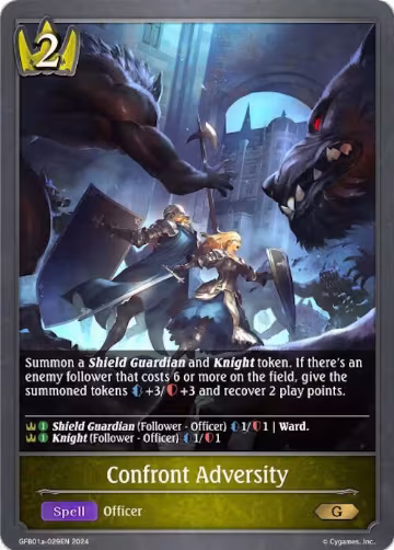 Confront Adversity (GFB01a-029EN), Guide to Glory — Shadowverse card price