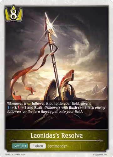 Leonidas's Resolve (GFB01a-T04EN), Guide to Glory — Shadowverse card price