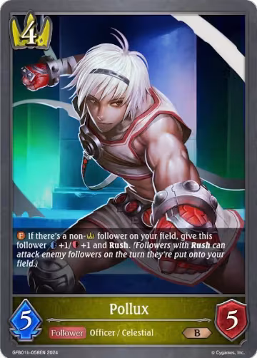 Pollux (GFB01b-058EN), Guide to Glory — Shadowverse card price