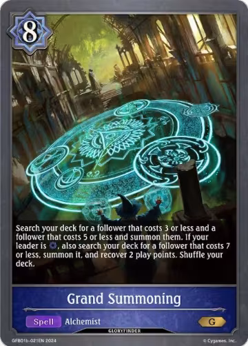 Grand Summoning (GFB01b-021EN), Guide to Glory — Shadowverse card price