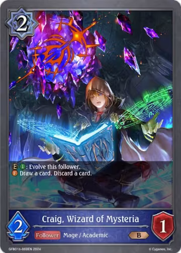 Craig, Wizard of Mysteria (GFB01b-060EN) (GFB01b-060EN), Guide to Glory — Shadowverse card price