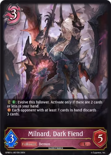 Milnard, Dark Fiend (GFB01c-001EN), Guide to Glory — Shadowverse card price