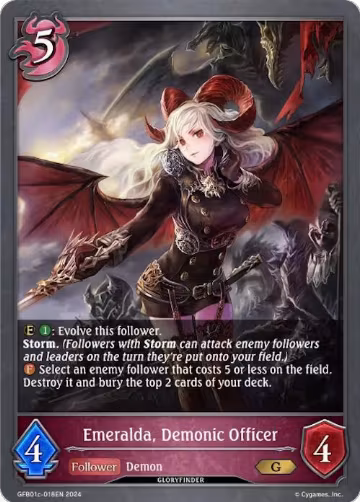 Emeralda, Demonic Officer (GFB01c-018EN), Guide to Glory — Shadowverse card price