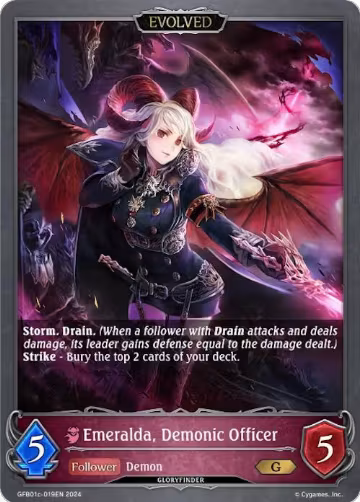 Emeralda, Demonic Officer (Evolved) (GFB01c-019EN), Guide to Glory — Shadowverse card price