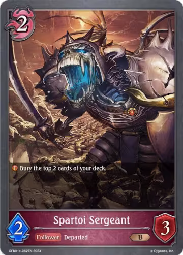Spartoi Sergeant (GFB01c-062EN), Guide to Glory — Shadowverse card price
