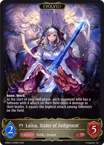 Laina, Sister of Judgment (Evolved) (GFB01d-002EN), Guide to Glory — Shadowverse card price