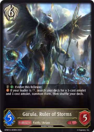 Garula, Ruler of Storms (GFB01d-003EN), Guide to Glory — Shadowverse card price
