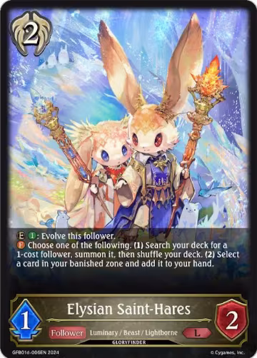 Elysian Saint-Hares (GFB01d-006EN), Guide to Glory — Shadowverse card price