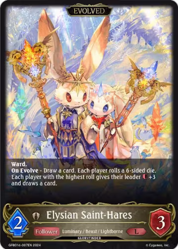Elysian Saint-Hares (Evolved) (GFB01d-007EN), Guide to Glory — Shadowverse card price