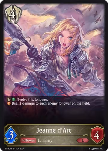 Jeanne d'Arc (GFB01d-011EN), Guide to Glory — Shadowverse card price