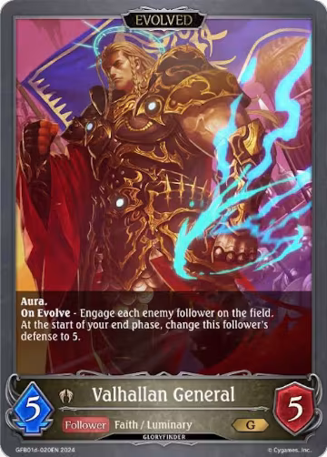 Valhallan General (Evolved) (GFB01d-020EN), Guide to Glory — Shadowverse card price