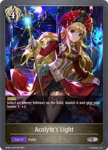 Acolyte's Light (GFB01d-051EN) (GFB01d-051EN), Guide to Glory — Shadowverse card price