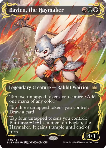 Baylen, the Haymaker (Borderless) (Raised Foil) (345), Bloomburrow — Magic card price