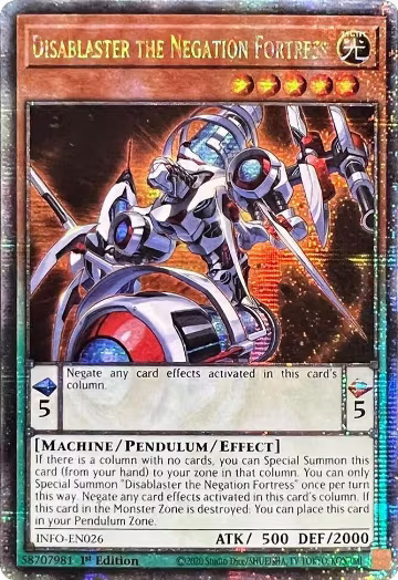 Disablaster the Negation Fortress (Quarter Century Secret Rare) (INFO-EN026), The Infinite Forbidden — Yu-Gi-Oh! card price