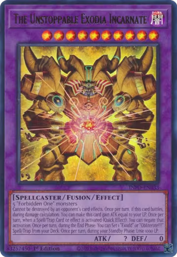 The Unstoppable Exodia Incarnate (INFO-EN033), The Infinite Forbidden — Yu-Gi-Oh! card price
