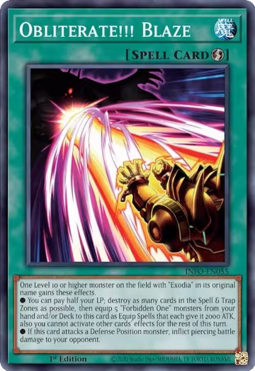 Obliterate!!! Blaze (INFO-EN055), The Infinite Forbidden — Yu-Gi-Oh! card price