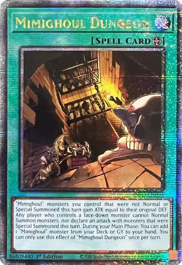 Mimighoul Dungeon (Quarter Century Secret Rare) (INFO-EN094), The Infinite Forbidden — Yu-Gi-Oh! card price