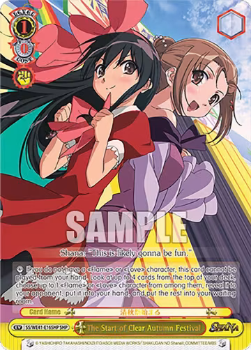 The Start of Clear Autumn Festival (SHP) (SS/WE41-E16SHP SHP), Shakugan no Shana Premium Booster — Weiß Schwarz card price