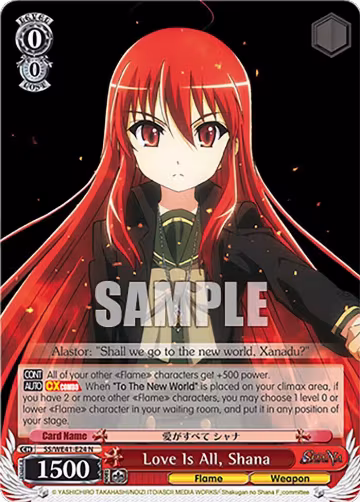 Love Is All, Shana (SS/WE41-E24 N), Shakugan no Shana Premium Booster — Weiß Schwarz card price