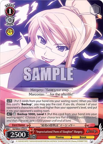 "Improvisational Poem of Slaughter" Margery (SS/WE41-E28 N), Shakugan no Shana Premium Booster — Weiß Schwarz card price