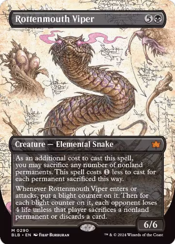 Rottenmouth Viper (Borderless) (290), Bloomburrow — Magic card price