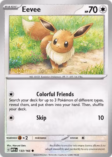 Eevee - 133/165 (Pokemon Together) (133/165), Miscellaneous Cards & Products — Pokémon card price