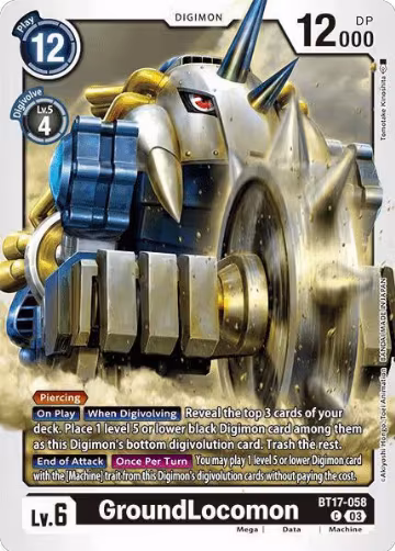 GroundLocomon (BT17-058 C), Secret Crisis — Digimon card price