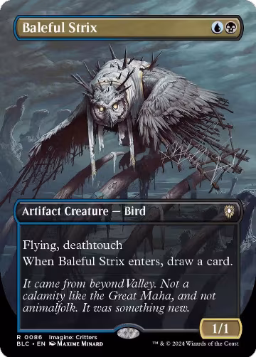 Baleful Strix (Borderless) (86), Commander: Bloomburrow — Magic card price