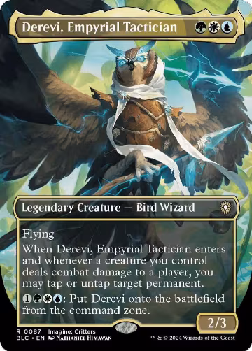 Derevi, Empyrial Tactician (Borderless) (87), Commander: Bloomburrow — Magic card price