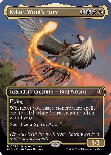 Kykar, Wind's Fury (Borderless) (91), Commander: Bloomburrow — Magic card price