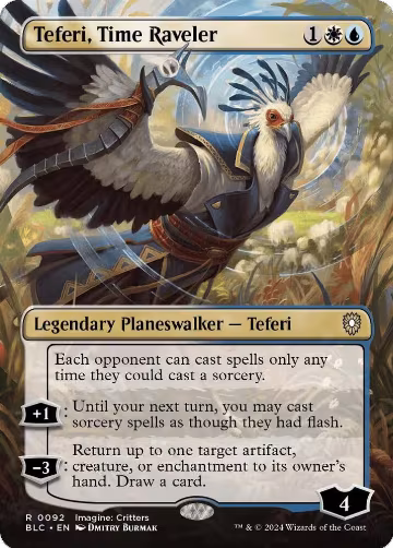 Teferi, Time Raveler (Borderless) (92), Commander: Bloomburrow — Magic card price