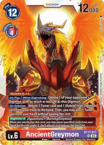 AncientGreymon (BT17-017 SR), Secret Crisis — Digimon card price