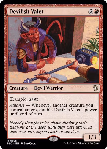Devilish Valet (195), Commander: Bloomburrow — Magic card price