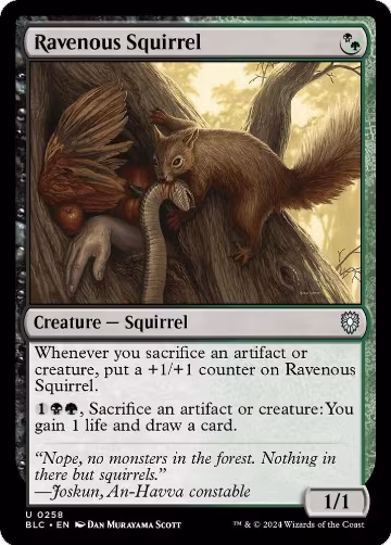 Ravenous Squirrel (258), Commander: Bloomburrow — Magic card price