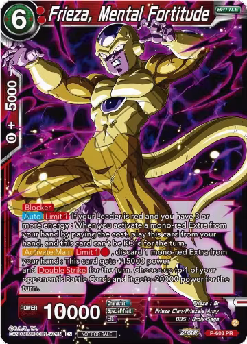 Frieza, Mental Fortitude (Zenkai Series Tournament Pack Vol.8) (P-603), Tournament Promotion Cards — DB Super card price